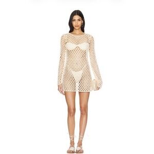 Tularosa Svea Mesh Dress in Oatmeal - XS